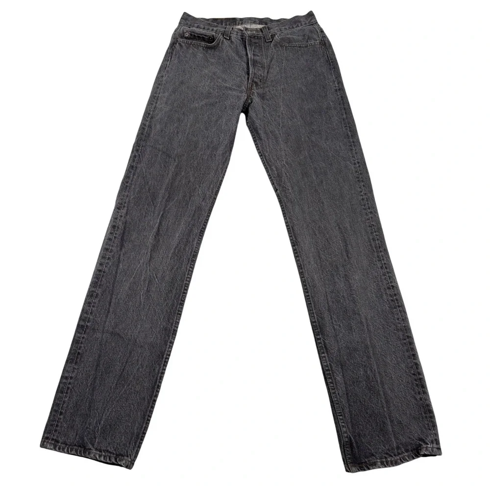 Vintage 80s Levis 501 Charcoal Gray Black Denim Jeans Made in USA 30x34 Grunge